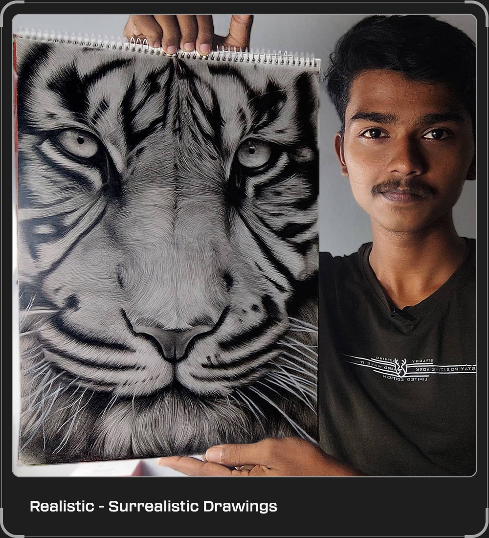 Me with my tiger drawing